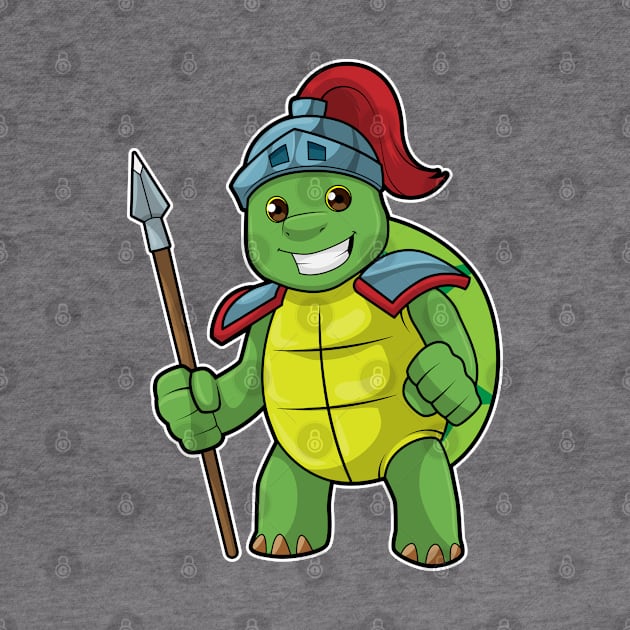 Turtle as Warrior with Spear & Helmet by Markus Schnabel